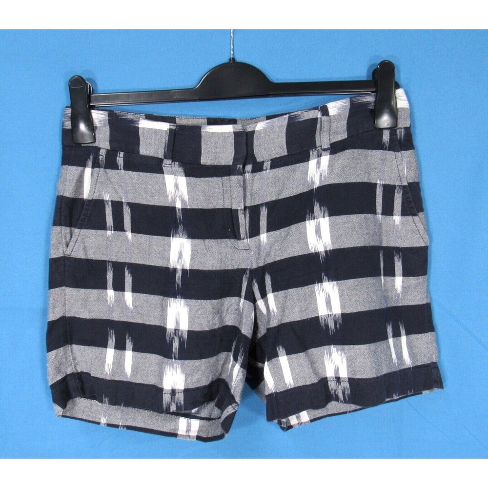LOFT Ann Taylor THE RIVIERA SHORTS Navy STRIPED AZTEC Cotton Twill CHINOS Sz 4